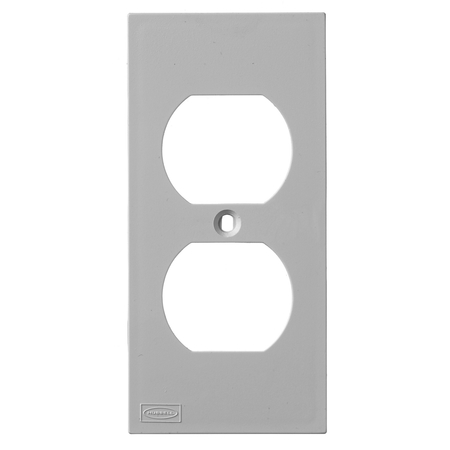 HUBBELL WIRING DEVICE-KELLEMS Din Rail Utility Box, Device Plate, Duplex Opening, Gray KP8GY